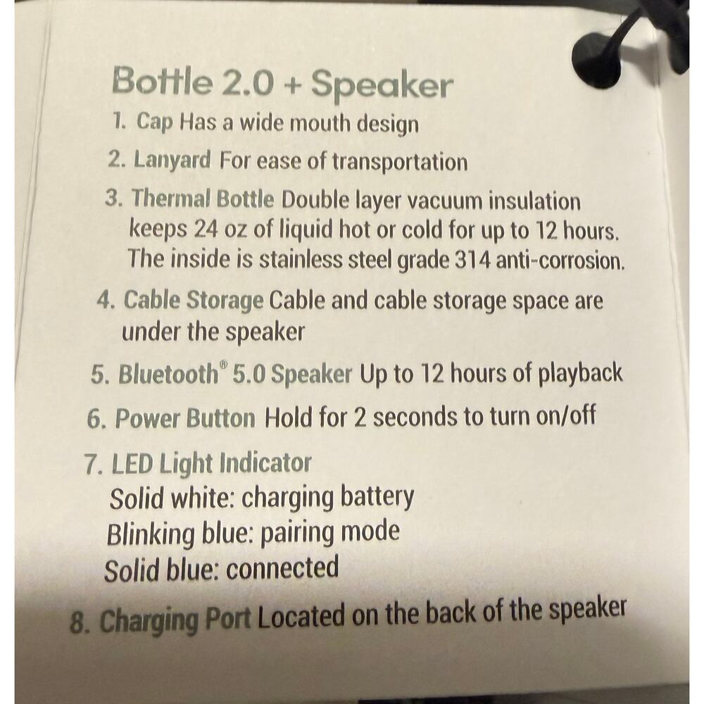 TYLT 24 oz. Hydration Stainless Steel Bottle & Bluetooth Speaker 2.0 - Picture 5 of 5